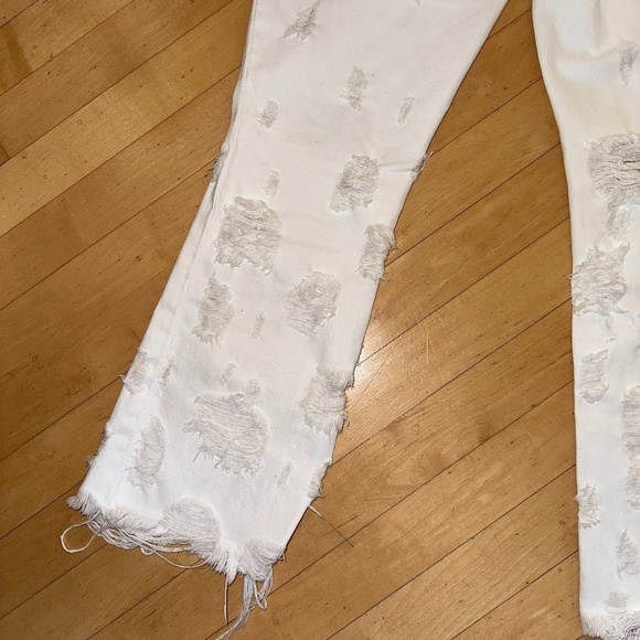 alexander wang RIVAL GRINO boyfriend cut destroyed white jeans , 24.  NH011 - Picture 8 of 12